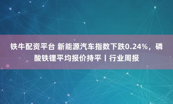 铁牛配资平台 新能源汽车指数下跌0.24%，磷酸铁锂平均报价持平丨行业周报